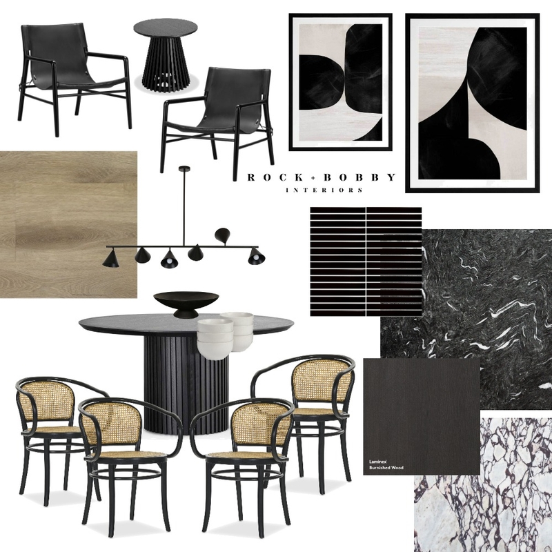 Black Living and Dining Mood Board by ameliarogers on Style Sourcebook