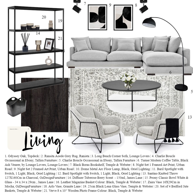 Living sample board Mood Board by Ora_B on Style Sourcebook