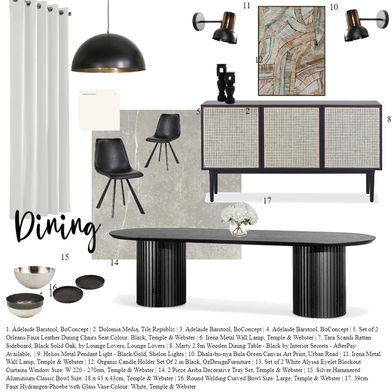 Dining Sample board Mood Board by Ora_B on Style Sourcebook