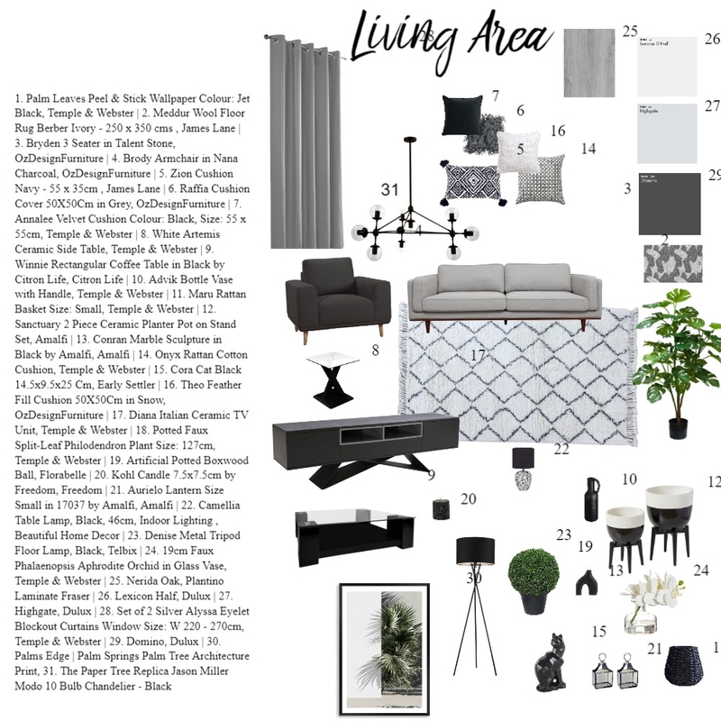 Living Area Mood Board by serap aksu on Style Sourcebook