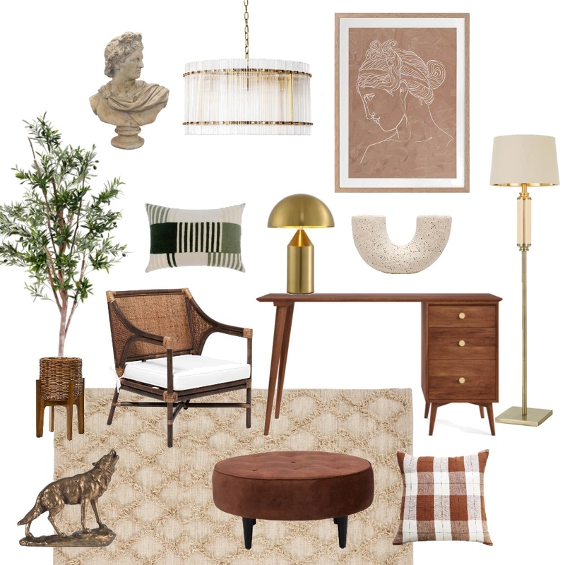 Warm & Woody Study Mood Board by Studio Cloche on Style Sourcebook