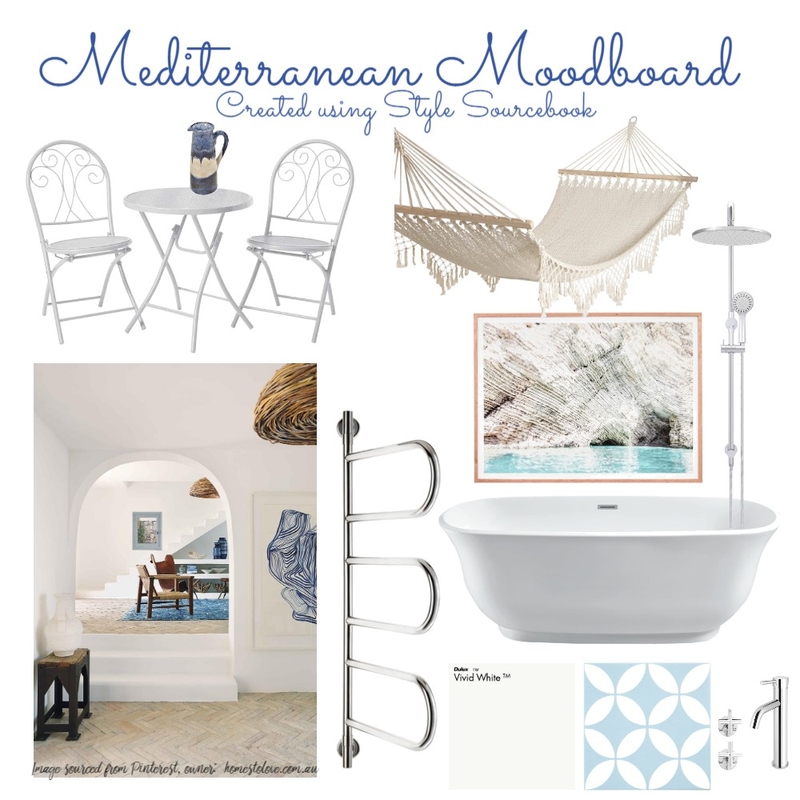 Mediterranean Bathroom Mood Board by Sophie Bassett on Style Sourcebook