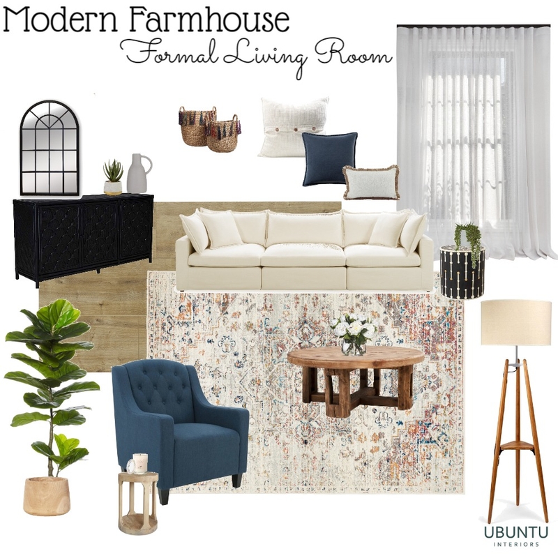 Camille Farmhouse Living Room Mood Board by Ubuntu Interiors on Style Sourcebook