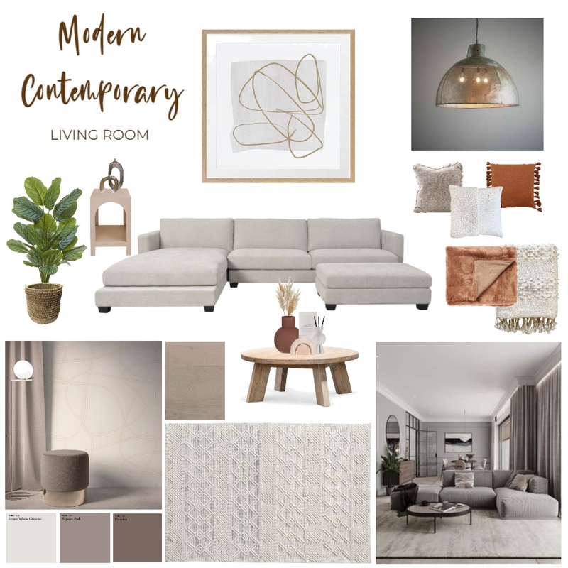 Modern Contemporary- Living Room Mood Board Mood Board by JaydeAlyse on Style Sourcebook
