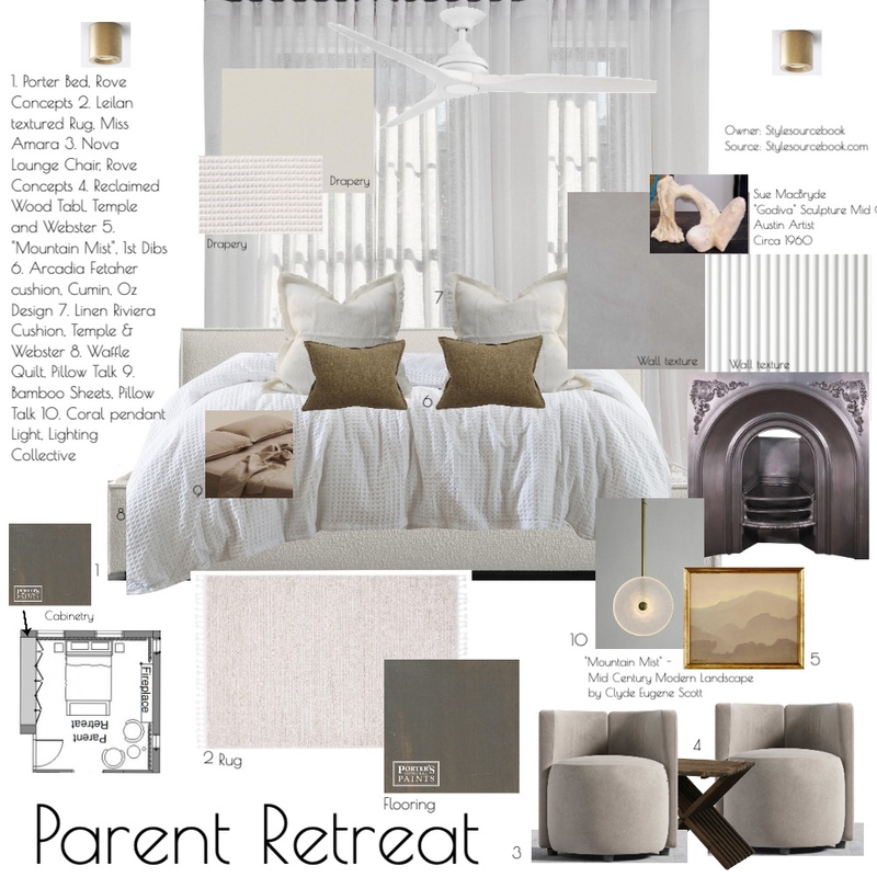 Parents Retreat Mood Board by StudioCollins on Style Sourcebook