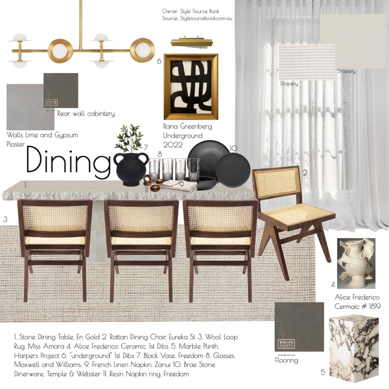 dining v1 Interior Design Mood Board by StudioCollins - Style Sourcebook