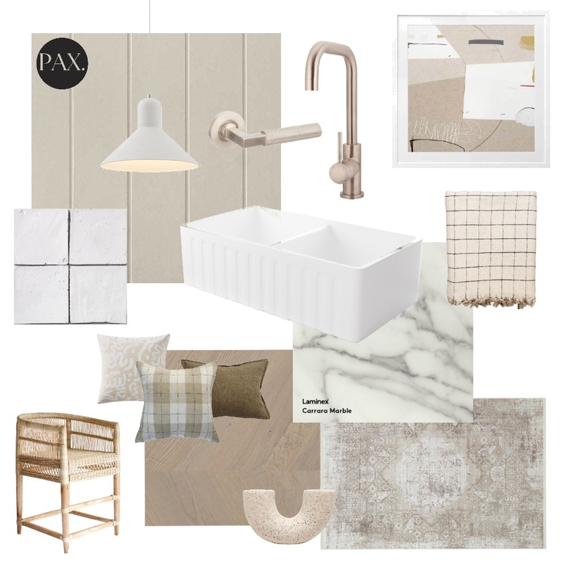 Neutral Farmhouse Kitchen Mood Board by PAX Interior Design on Style Sourcebook