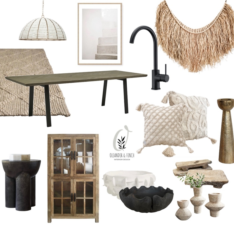 Boho luxe rustic dining Mood Board by Oleander & Finch Interiors on Style Sourcebook