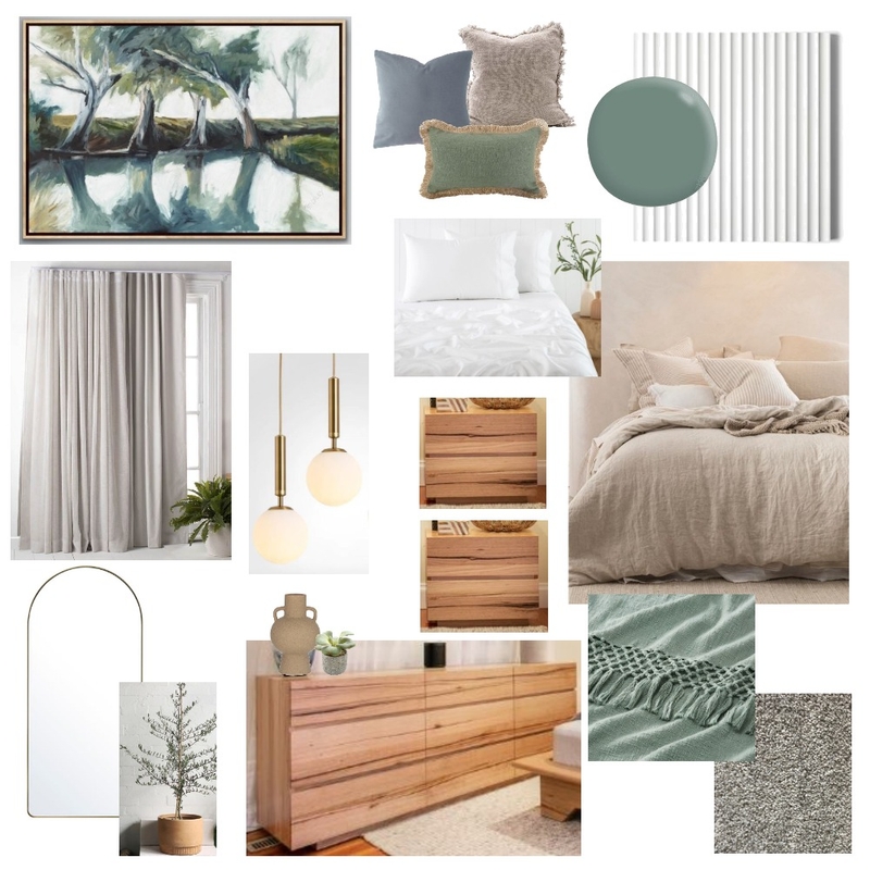 Master Bedroom Sage Greens Mood Board by KimmyG on Style Sourcebook