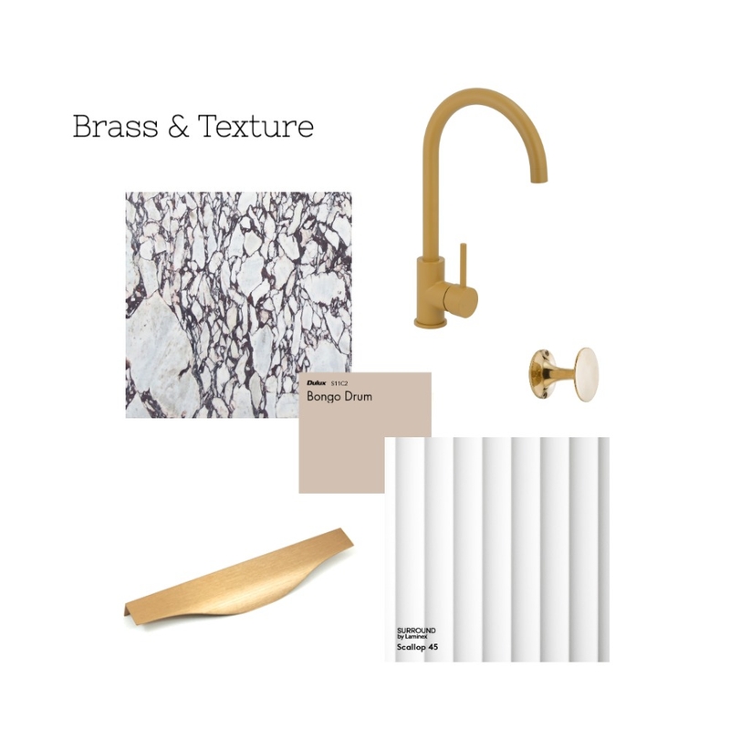Brass & Texture - Noma Handle Mood Board by Momo Handles on Style Sourcebook