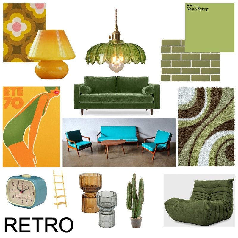 retro Mood Board by iz on Style Sourcebook