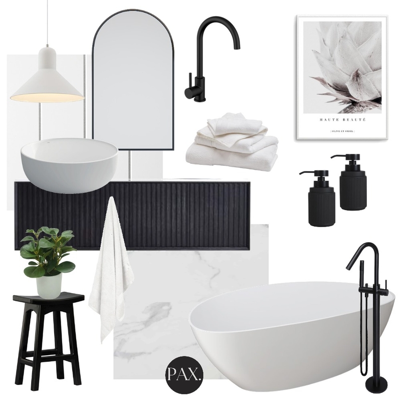 Achromatic Bathroom Mood Board by PAX Interior Design on Style Sourcebook