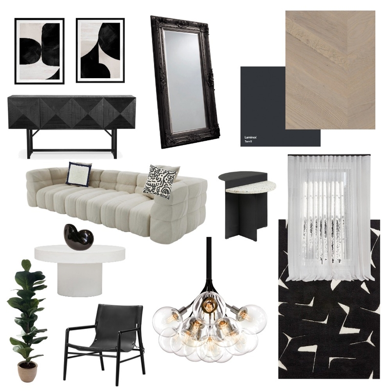 Black White Lux Living Mood Board by msjessicachase on Style Sourcebook