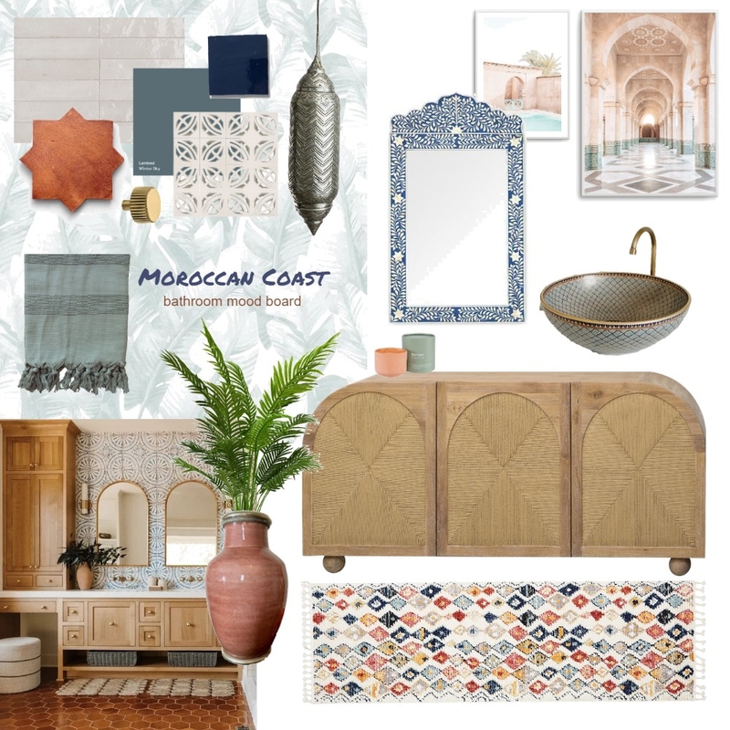 Moroccan Coast Bathroom Mood Board Mood Board by sambam1205 on Style Sourcebook