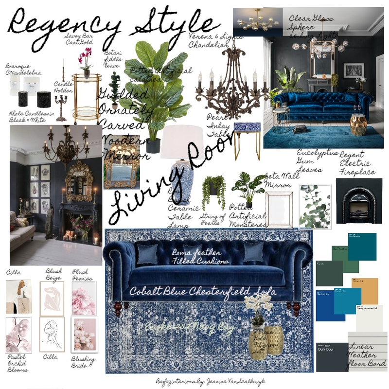 Regency Glam Living Room1A Mood Board by Jeanine on Style Sourcebook