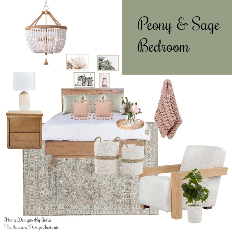 Sage and Peony Bedroom Mood Board by Julia Johnston on Style Sourcebook