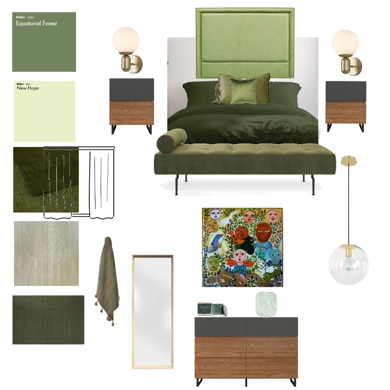 green bedroom Mood Board by allison frantz on Style Sourcebook
