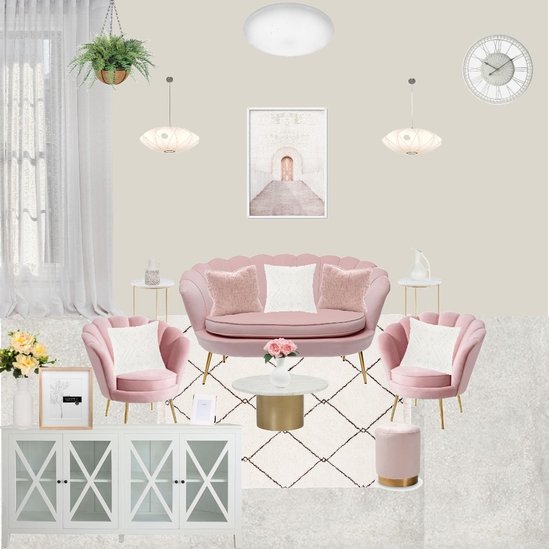 Pink Living Room Mood Board by Angel  Ma on Style Sourcebook