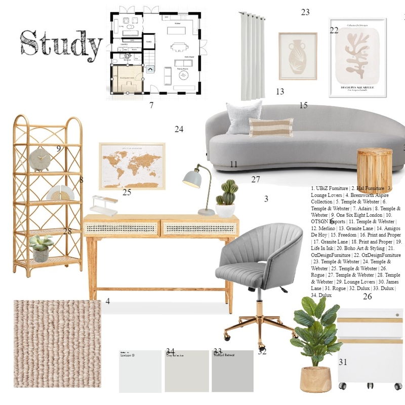 Module 9 assignment Study Mood Board by @ourleafyabode on Style Sourcebook