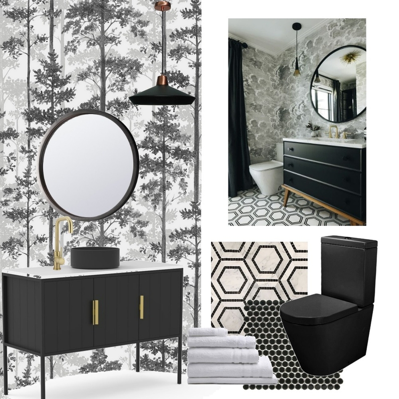 contemporary B&W Powder room Mood Board by Lucey Lane Interiors on Style Sourcebook