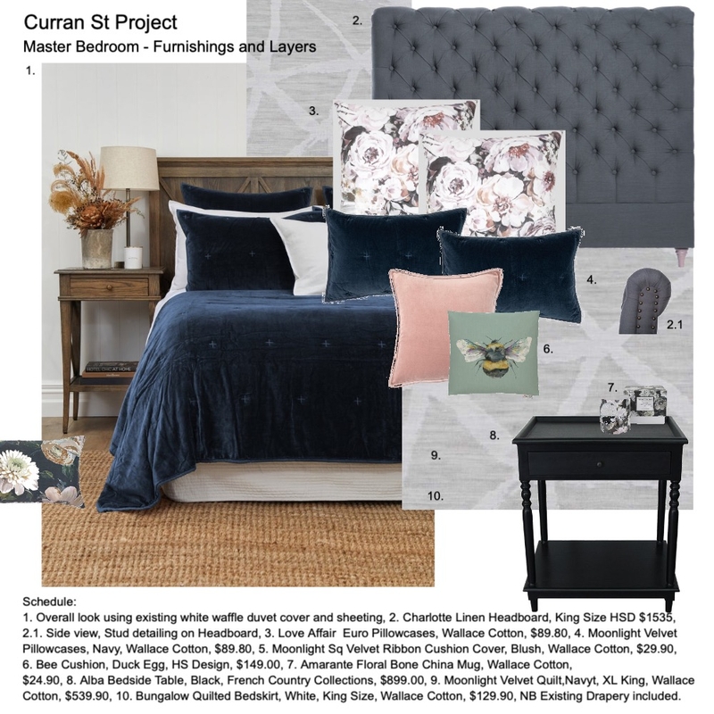 Master Bedroom Bedding options Mood Board by Helen Sheppard on Style Sourcebook