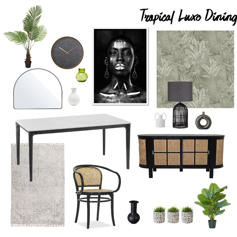 Tropical Luxe Dining Mood Board by Laura Goodwin Creative on Style Sourcebook