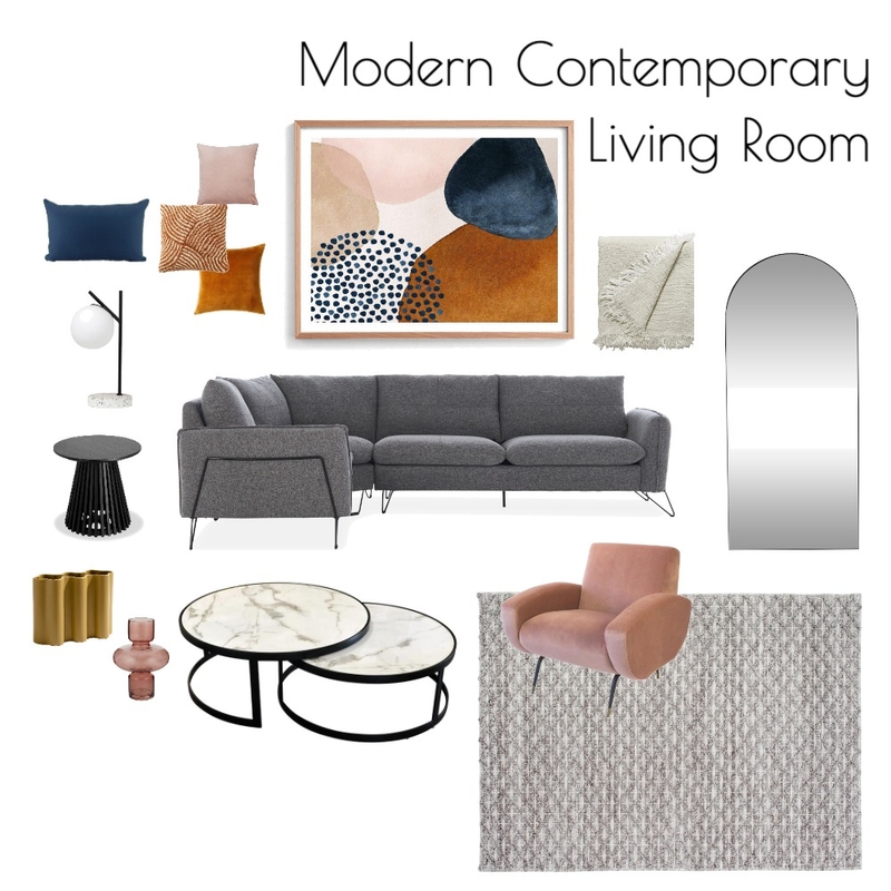 Modern Contemporary Living Room Mood Board by Laura Goodwin Creative on Style Sourcebook