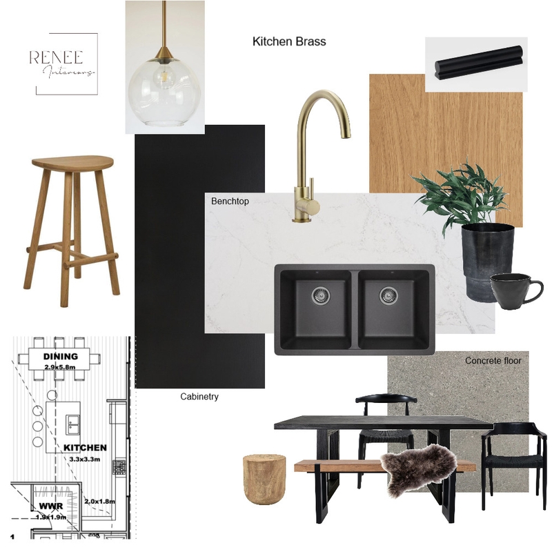 Maraetai kitchen moodboard gold Mood Board by Renee Interiors on Style Sourcebook