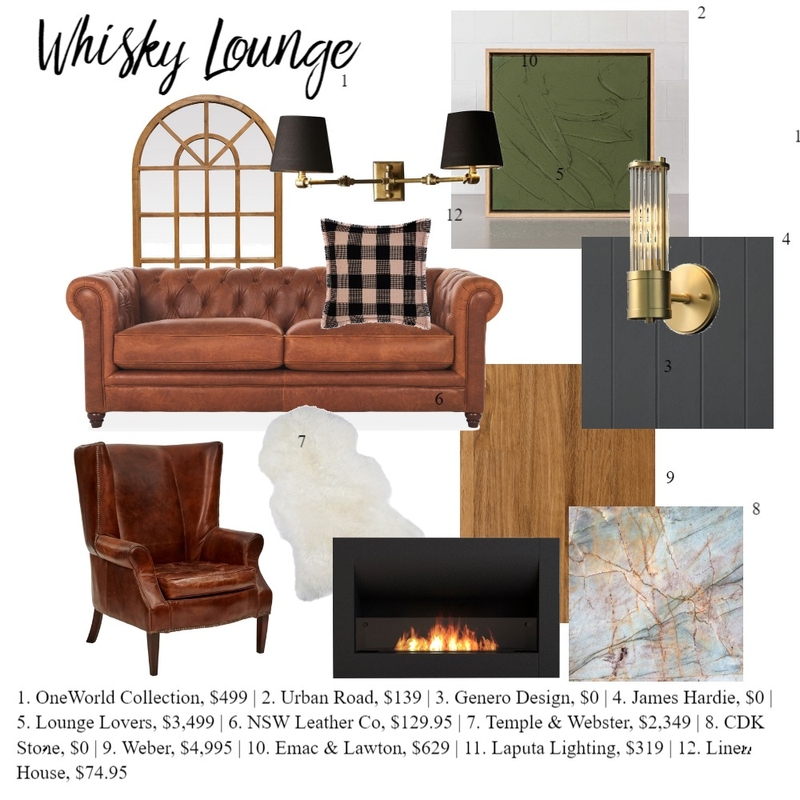 Whisky Lounge Mood Board by Sheds on Style Sourcebook