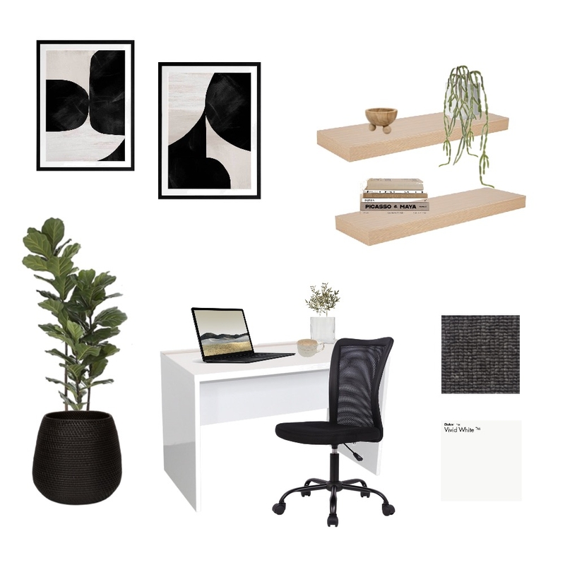 Monochrome office Mood Board by EbonyPerry on Style Sourcebook