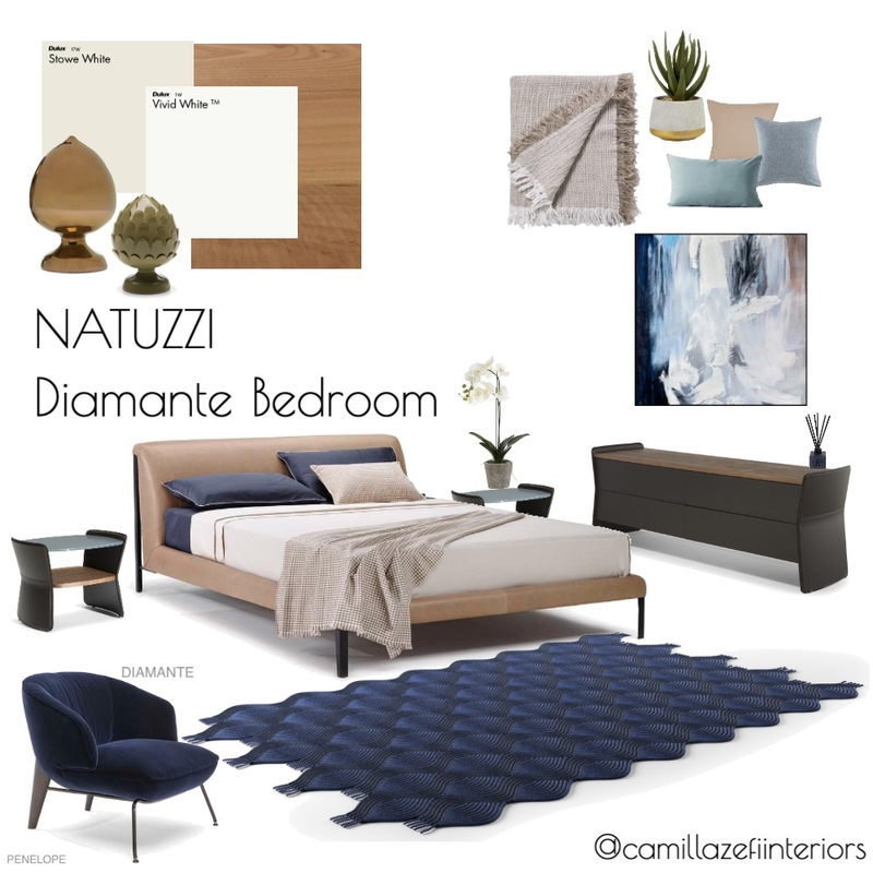 NATUZZI Diamante Bedroom Mood Board by Camilla Zefi Interiors on Style Sourcebook