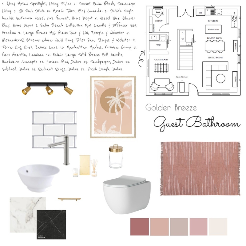 Guest Bathroom Sample Board Mood Board by choisy925 on Style Sourcebook