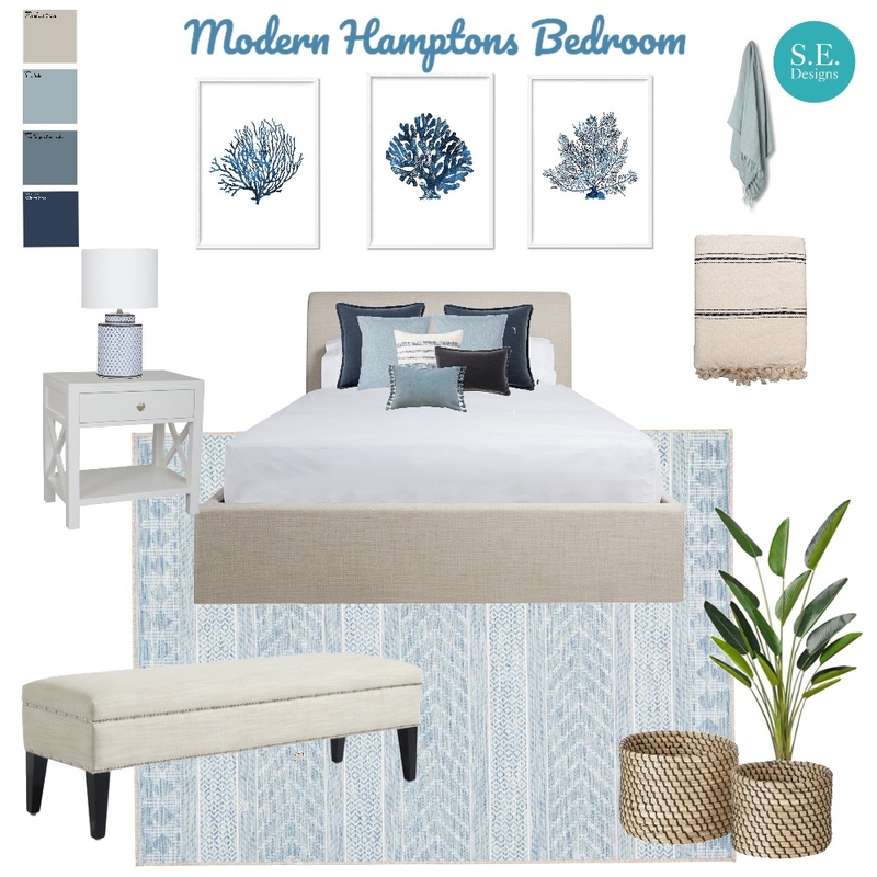 Modern Hamptons Bedroom Interior Design Mood Board by Sonja Ellisa ...
