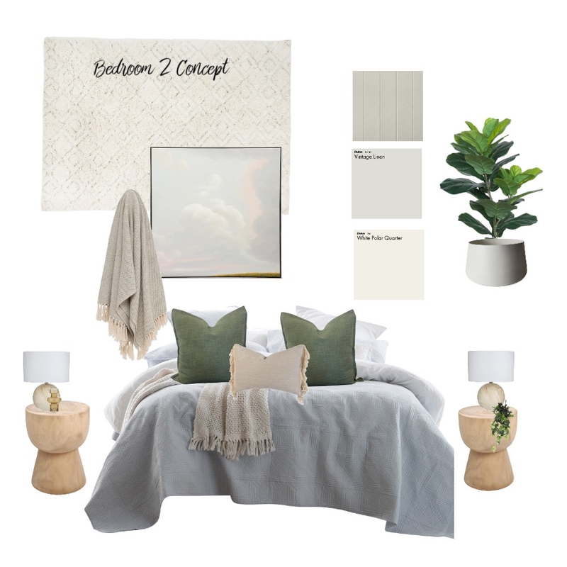 Home Staging Project 2 - Bedroom 2 Concept Mood Board by Archer Road Design on Style Sourcebook