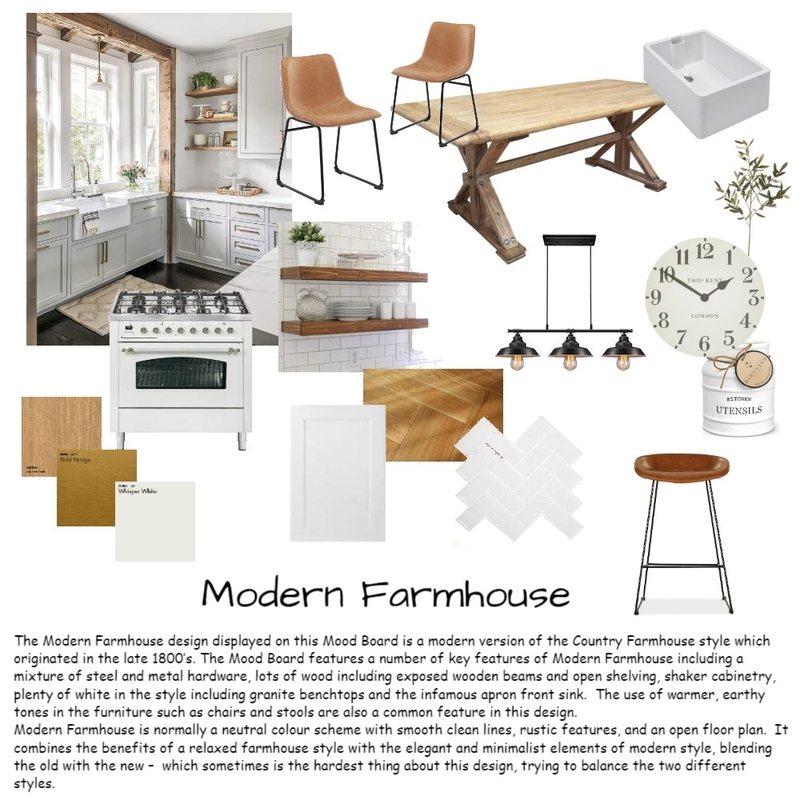 Modern Farmhouse Mood Board by carlateriini@gmail.com on Style Sourcebook