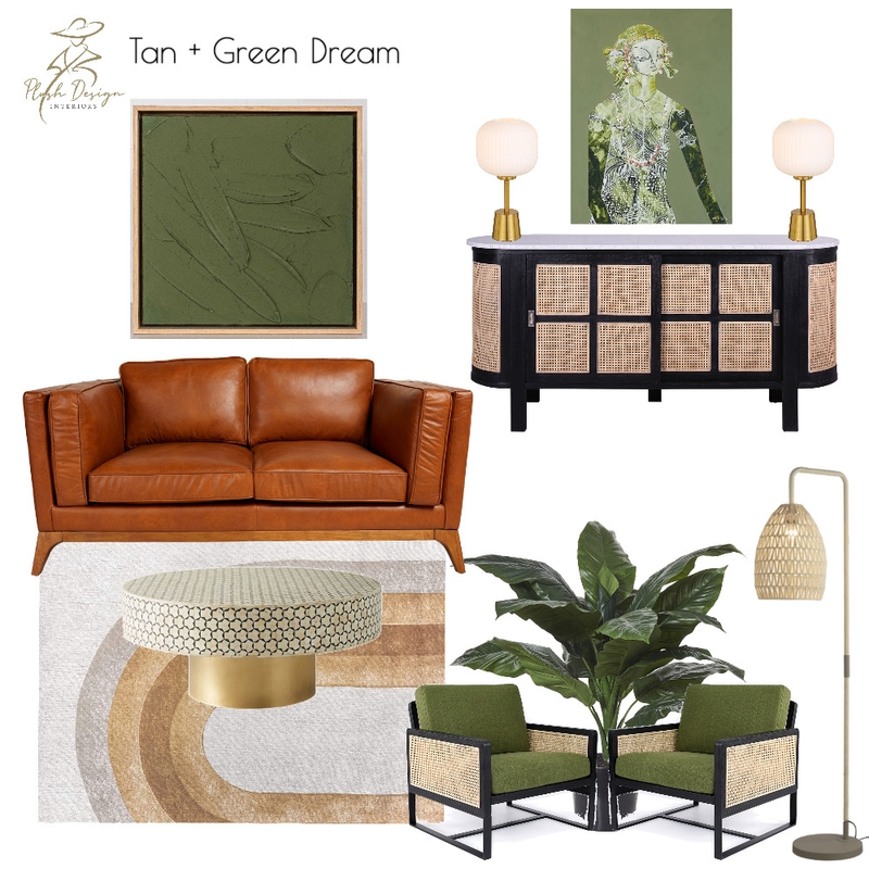 Tan and Green Dream Mood Board by Plush Design Interiors on Style Sourcebook