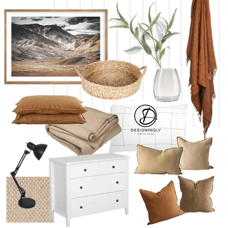 Earthtones Guest Room Mood Board by Designingly Co on Style Sourcebook