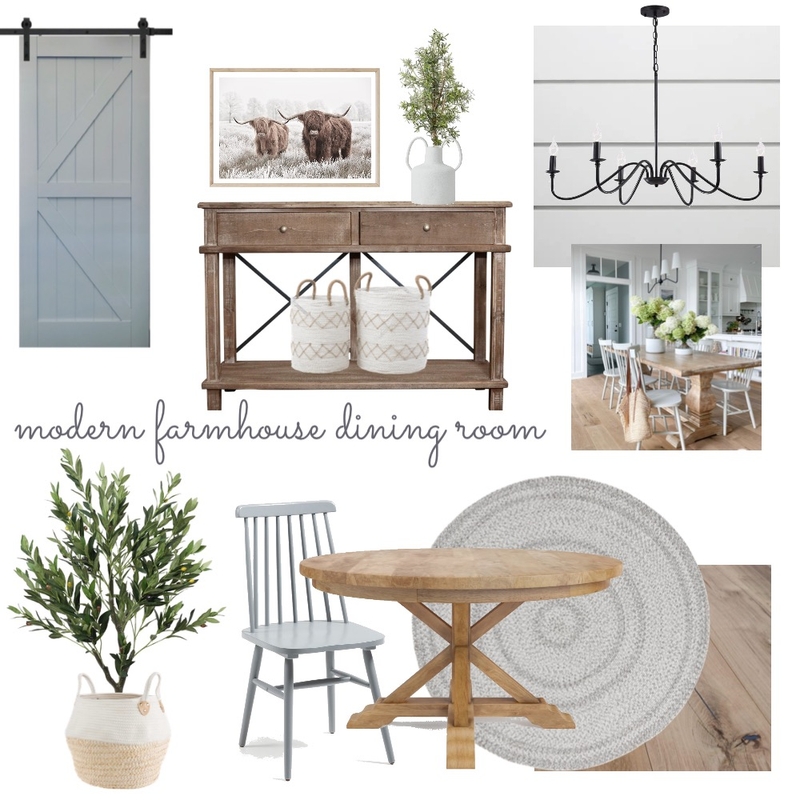 Modern Farmhouse Dining Room Mood Board by WendyJB on Style Sourcebook