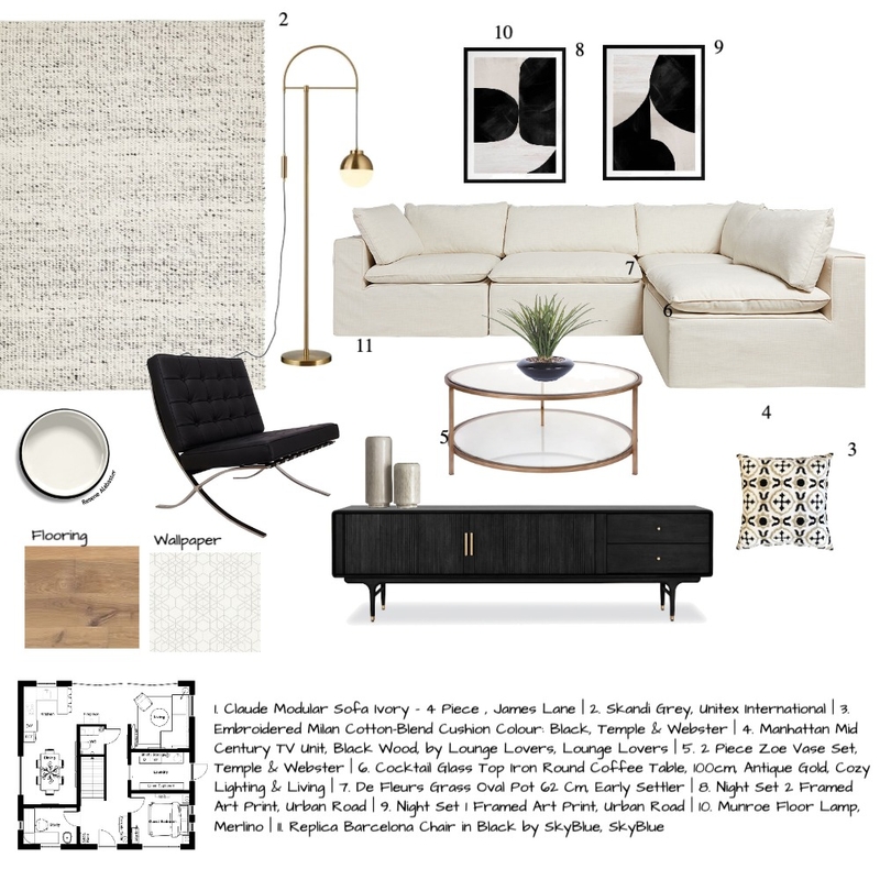 IDI - Module 9 Living Room Mood Board by hayley.moore on Style Sourcebook