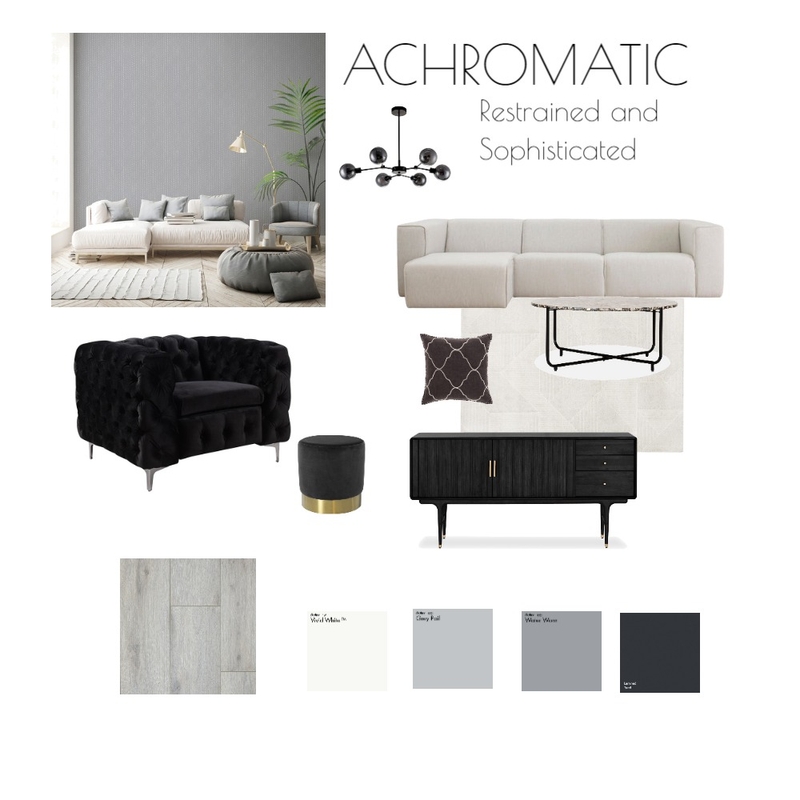 ACHROMATIC COLOUR SCHEME Mood Board by Robyn Chamberlain on Style Sourcebook