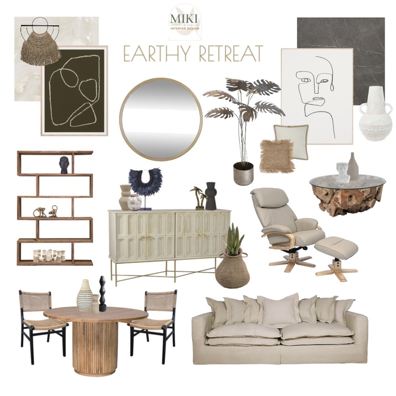 EARTHY RETREAT Mood Board by MIKI INTERIOR DESIGN on Style Sourcebook