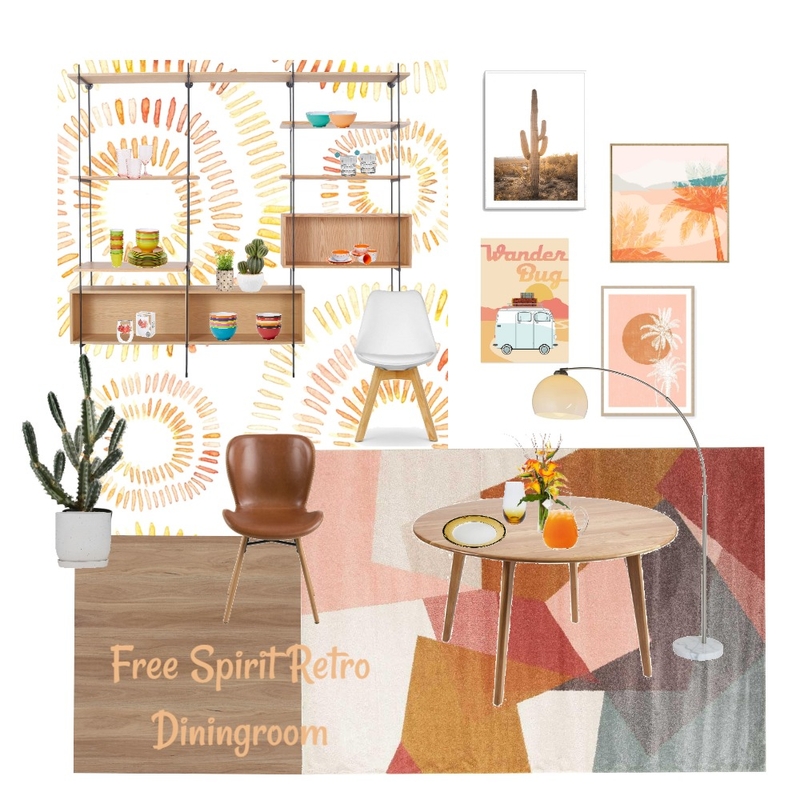 Free Spirit Retro Diningroom Mood Board by KarinB on Style Sourcebook
