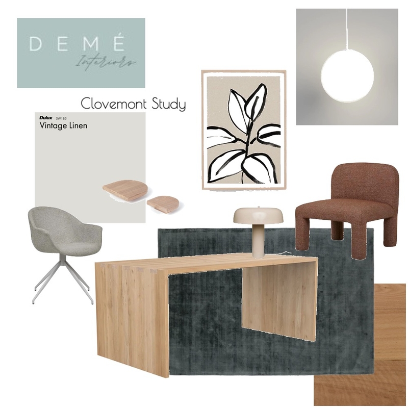 Clovemont Study Mood Board by Demé Interiors on Style Sourcebook