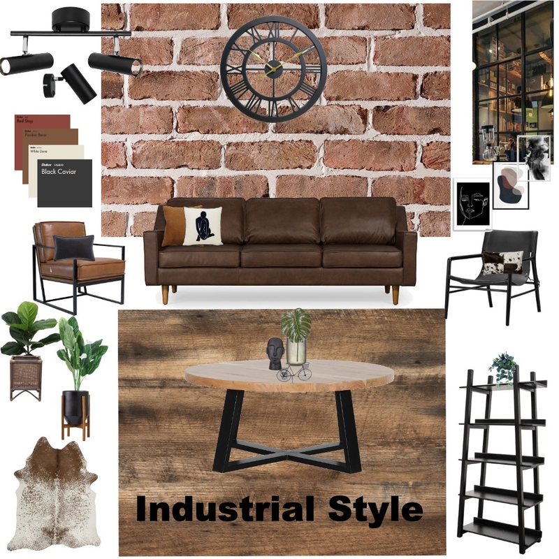 Final Industrial Mood Board Mood Board by Insha on Style Sourcebook