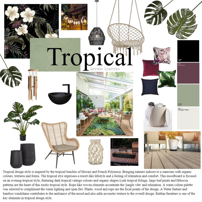 Tropical & Description Mood Board by Jennifer Lowmass on Style Sourcebook