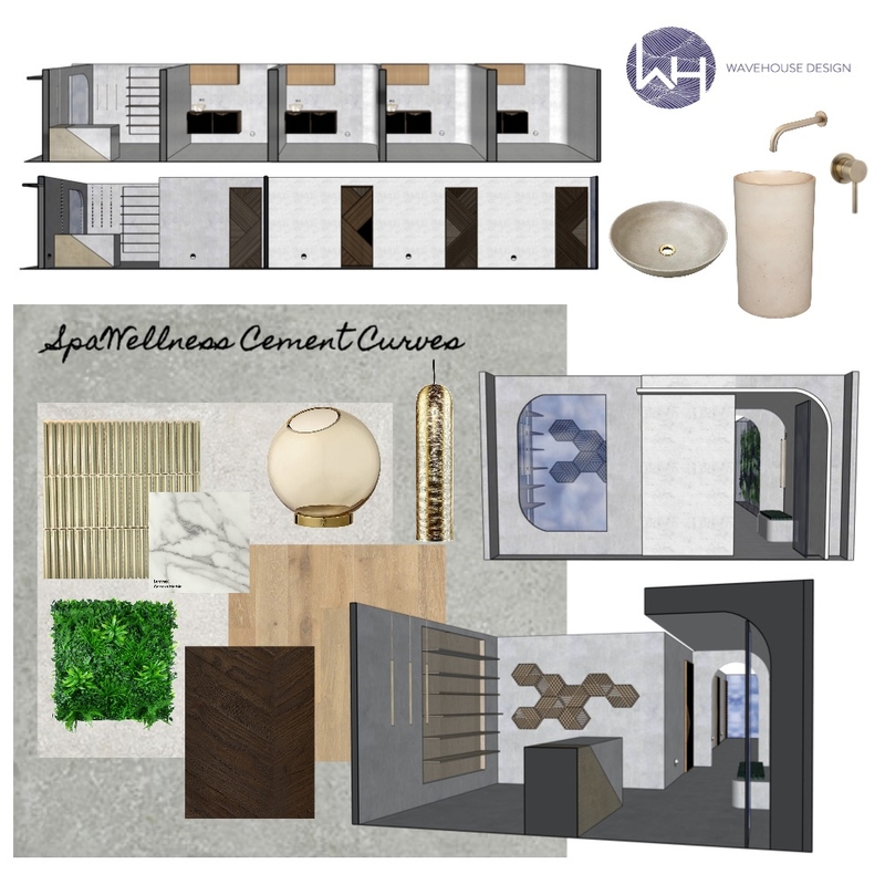 Spa Wellness Cement Curves Mood Board by Vanessa Ondaatje on Style Sourcebook