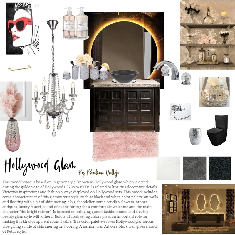 Hollywood Glam guest bathroom Mood Board by pvc82di on Style Sourcebook