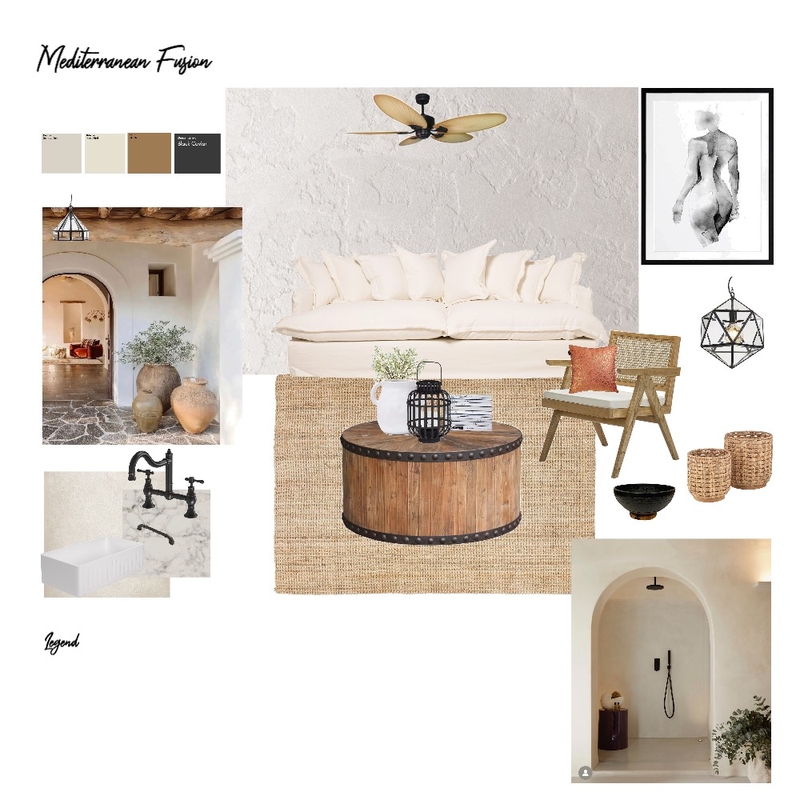 Mediterranean Fusion Mood Board by Dressed AU Maison on Style Sourcebook