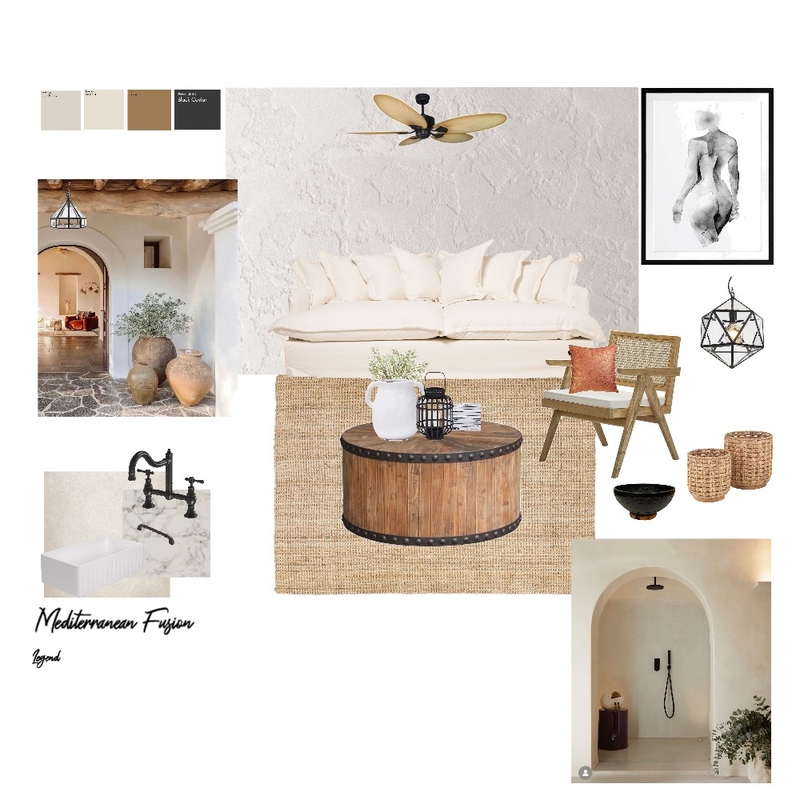Mediterranean Fusion Mood Board by Dressed AU Maison on Style Sourcebook