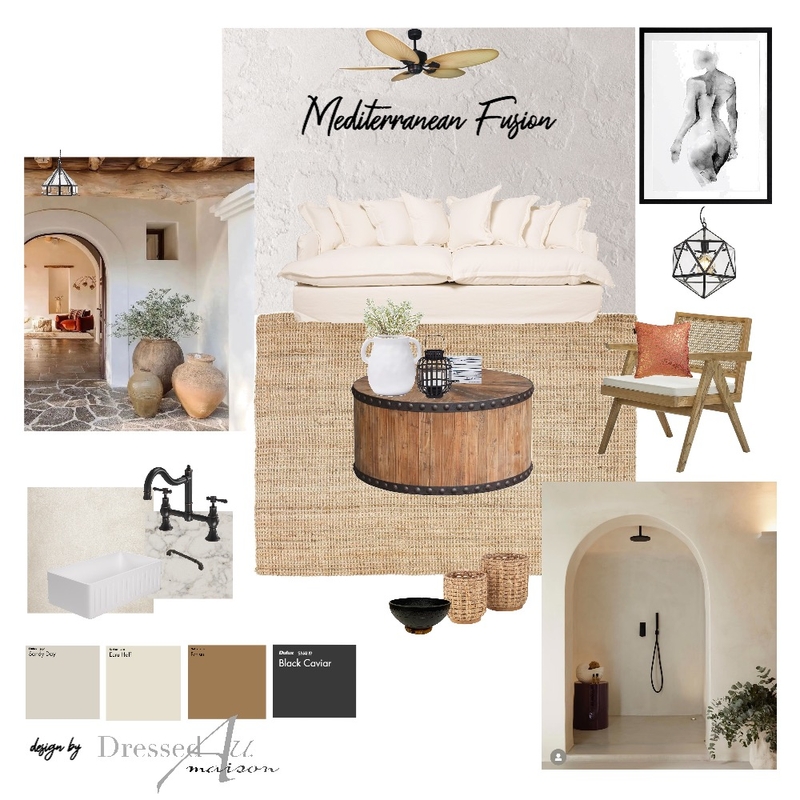 Mediterranean Fusion Mood Board by Dressed AU Maison on Style Sourcebook